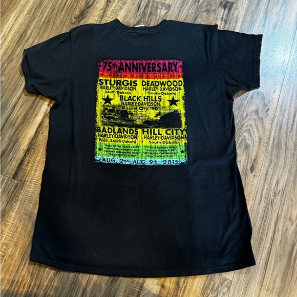 STURGIS 🦅 75th 2015 Harley davidson Anniversary Tee L - Picture 2 of 7